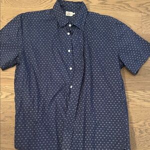 Faherty Blue Patterned Button Down Shirt